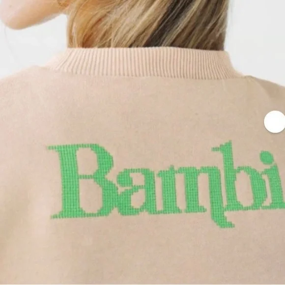 Zara x Disney collab Beige Sweater with Deer and Butterfly Design embroidered - Picture 2 of 4